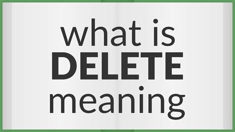 Delete | meaning of Delete - YouTube