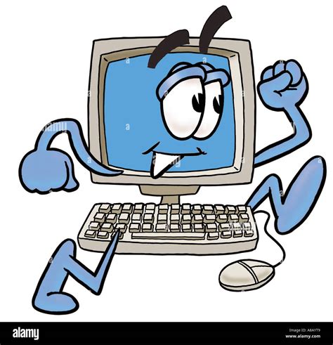 Running computer cartoon character Stock Photo: 6883016 - Alamy