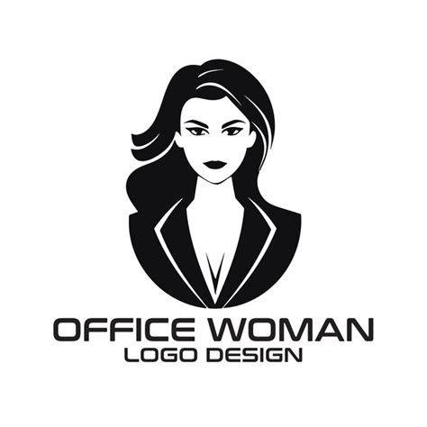 Premium Vector | Office woman vector logo design