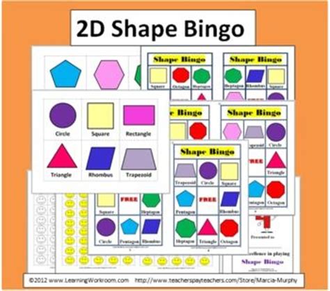 Bingo Game Printable 2D Shapes | Math geometry, Math classroom ...