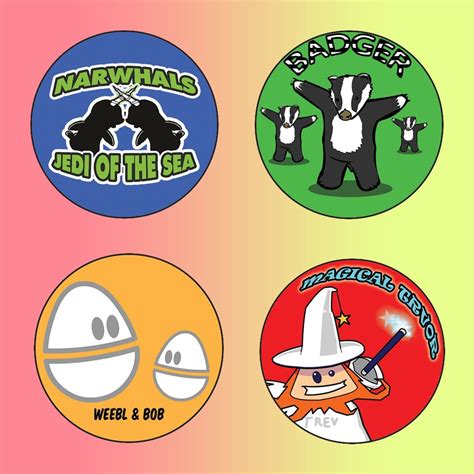 Weebl Stuff Characters Badge Packs