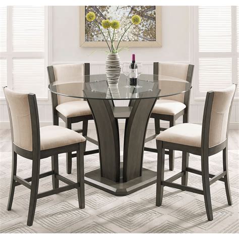 Glass Top Counter Height Dining Table / Lenn 5 Piece Counter Height Dining Set 35 Square ...