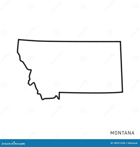 Montana Map Outline Vector Design Template. Editable Stroke Stock ...