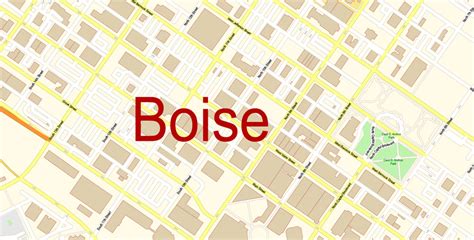 Boise Idaho US PDF Map Vector Exact City Plan detailed Street Map ...