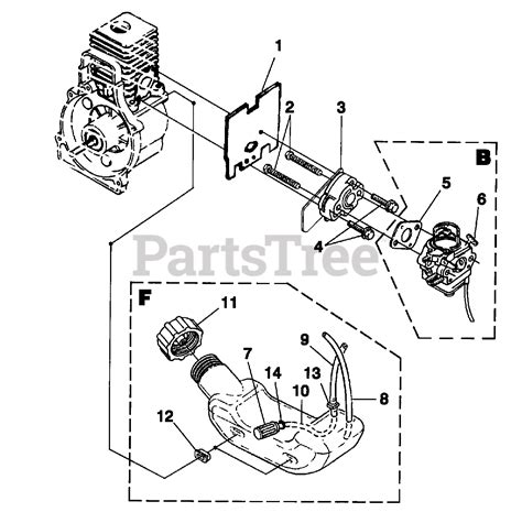 Homelite UT-20720 - Homelite TrimLite String Trimmer Carburetor - Fuel Tank Parts Lookup with ...