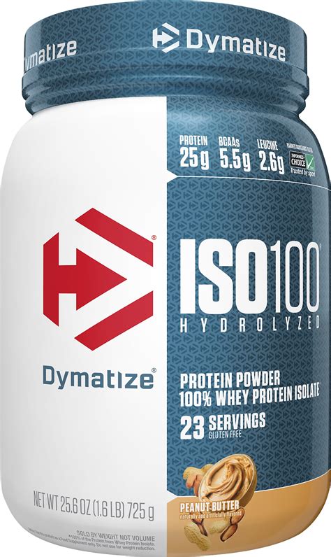 Dymatize ISO100 Hydrolyzed Whey Isolate Protein Powder, Peanut Butter ...