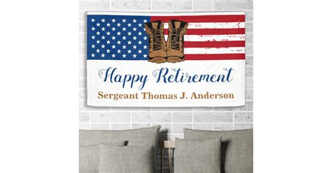 Military Army Retirement Patriotic American Flag Banner | Zazzle