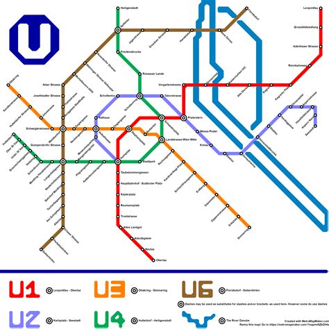 Map of the Wien/Vienna U-Bahn made by me on an online metro map ...