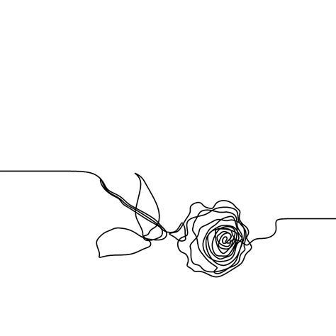 One Line Art Of Rose Flower Continuous Single Lines Drawing Free ...