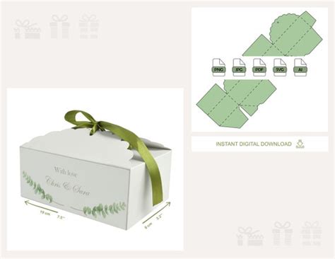 Box Template Cake Box Png Jpg Pdf Svg Ai Printable - Etsy