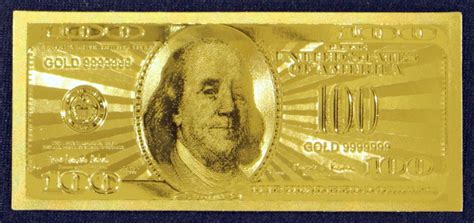 24K Gold Limited Edition US $100 Banknote Bill | Pristine Auction