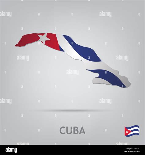 Flag map illustration cuba hi-res stock photography and images - Alamy