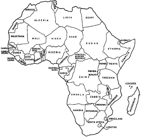 map of africa to colour | Coloring book pages, Africa map, World map ...