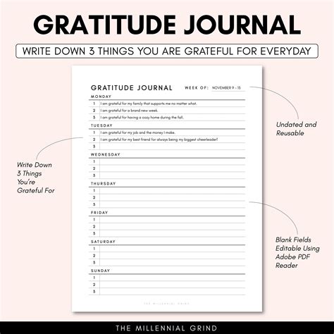 Gratitude Journal Printable Gratitude Journal PDF Gratitude Journal ...