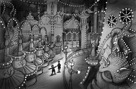 Luna Park night - drawing - Jeffrey Lindberg