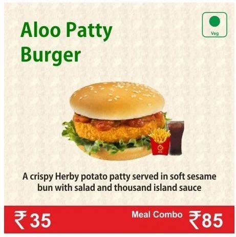 Aloo Patty Burger at best price in Delhi by Mad Over Chicken-MOC | ID: 6954787933