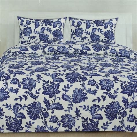 Tuscany Navy Floral Pattern 3-Piece Duvet Cover Set - Walmart.com ...