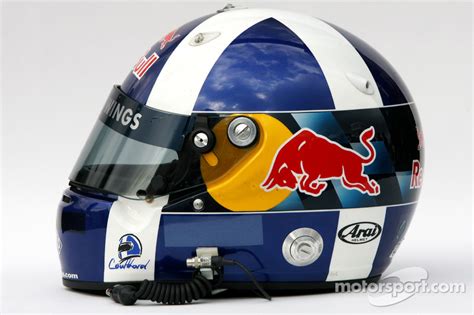 Helmet of David Coulthard, Red Bull Racing at Barcelona February ...