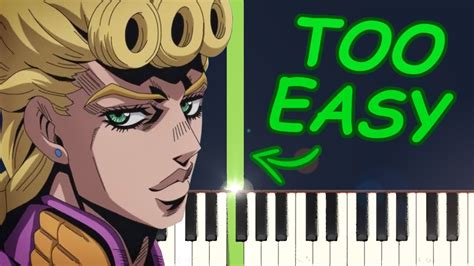 GIORNO'S THEME - VERY EASY Piano Tutorial for BEGINNERS - YouTube