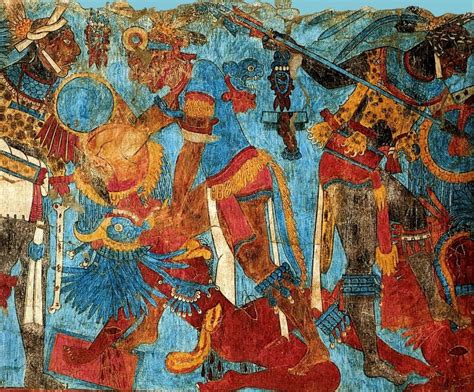 frescos Cacaxtla Mexico. Una de las pinturas más importantes de este patrimonio arqueológico es ...