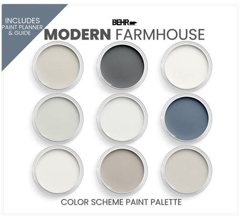 Modern Farmhouse Color Palette Behr Paint Colors Includes Behr Perfect ...