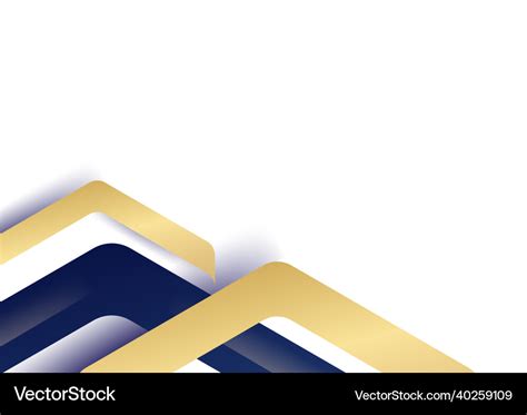 Abstract blue and gold white background with gold Vector Image