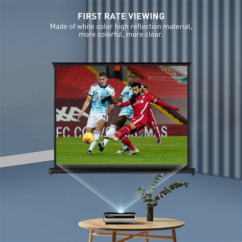 45-Inch (4:3) Mini Portable Pull Up HD Projector Screen for Indoor Outdoor Use - PrimeCables®