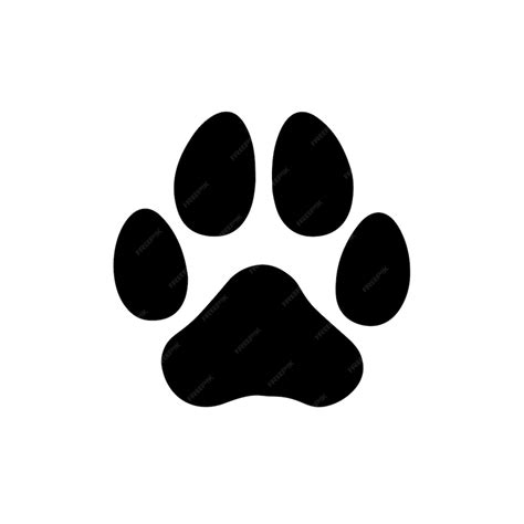 Premium Vector | Black silhouette of a dog paw. Paw print. Footprint pet. Dog vector, icon. Paw ...