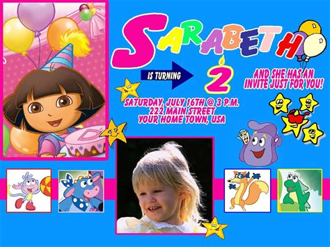 Dora Birthday Invitations Templates Free