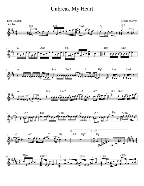 Unbreak My Heart sheet music for Piano download free in PDF or MIDI