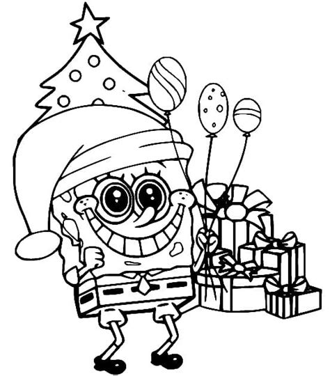 Cute Christmas Spongebob coloring page - Download, Print or Color Online for Free