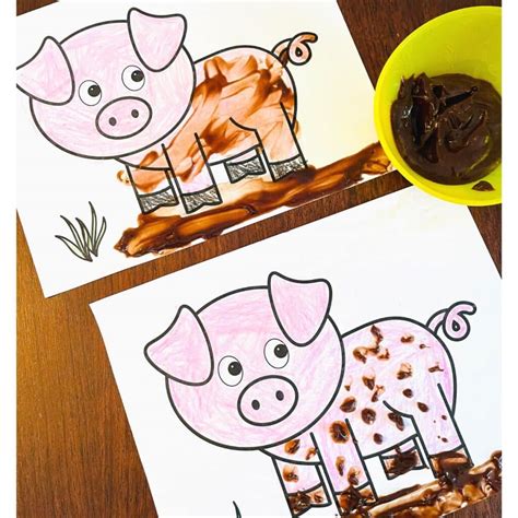 Easy Muddy Pig Craft for Preschool (Free Printable)