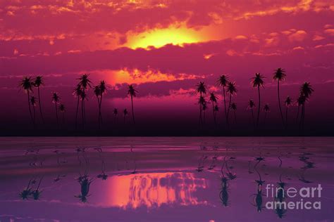 Tropical Sunset With Pink Clouds Photograph by Aleksey Tugolukov