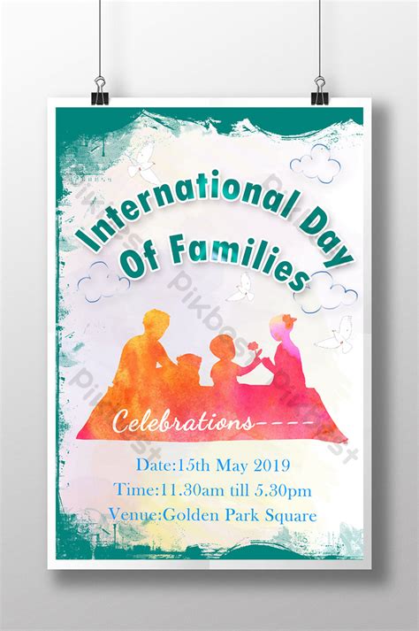 Watercolor International Family Day Poster | PSD Free Download - Pikbest