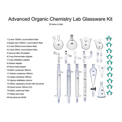 Advanced Organic Chemistry Glassware Set (training use) - Hazmat ...