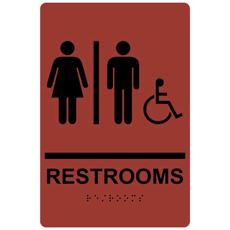 ADA Restrooms With Symbol Braille Sign RRE-115_BLKonCanyon Restrooms