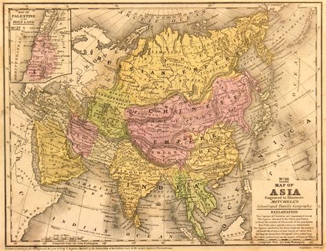 Map of Asia, 1852 - Original Art, Antique Maps & Prints