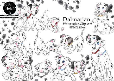 Watercolor Dog, Watercolor Animals, Watercolor Clipart, 101 Dalmatians ...