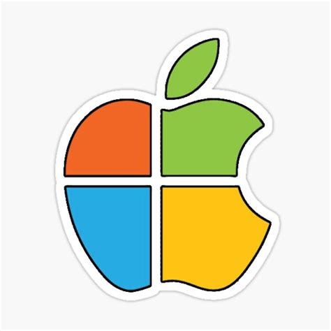 "Microsoft windows apple sticker" Sticker for Sale by developerfriday ...