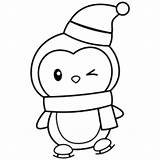 Christmas Baby Penguin Coloring Pages sketch template