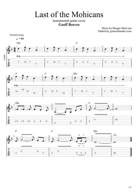 Last of the Mohicans TAB | Guitar tabs, Electric guitar tablature ...