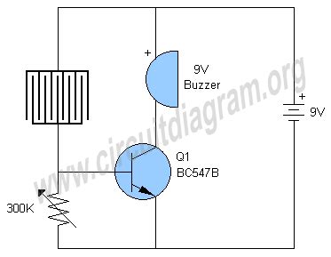 Rain Sensor Alarm | Circuit Diagram