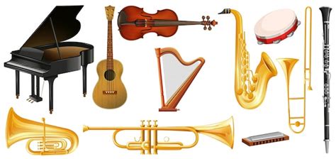 Free Vector | Different types of classical music instruments