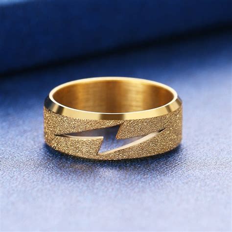 Lightning Bolt Ring in Stainless Steel (Gold/Silver) | BowieGallery