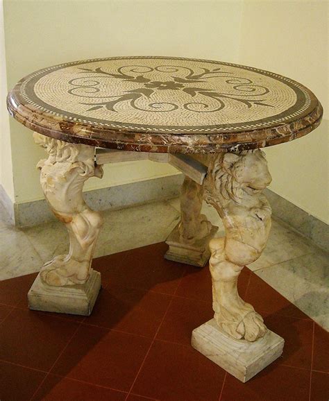 Marble and mosaic table from Pompeii (79 AD) - Naples Archaeological ...