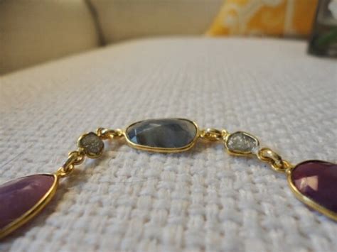 sapphire & diamond bracelet gold plated bracelet gold link