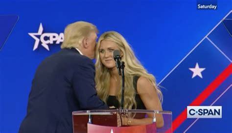 WATCH: Riley Gaines Pulls Away From Trump Kiss at CPAC