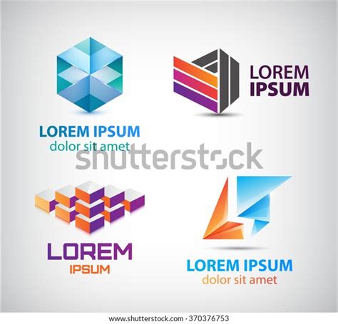 Vector Set Abstract Shapes Abstract Logos Stock Vector (Royalty Free ...