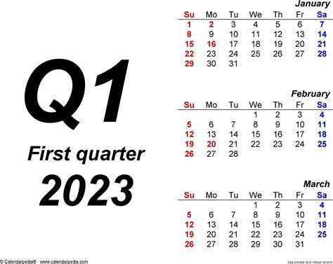 Quarterly 2023 Calendar - Printable Template Calendar