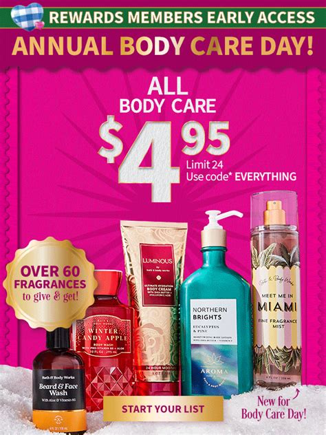 Annual Body Care Day Sale: All Body Care Products $5 Each at Bath & Body Works | Passwird.com ...
